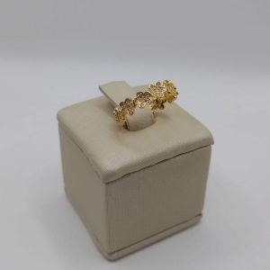 anel zirconia flor
