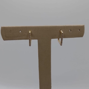 argola quadrada fina com zircônias