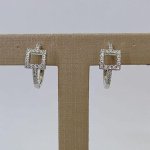 Brinco - Argola Quadrada cravejada