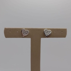 Brinco - Coração cravejado com Zirconia