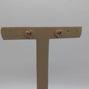 Brinco coração P cravejado