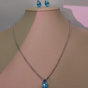 conjunto gota cristal azul