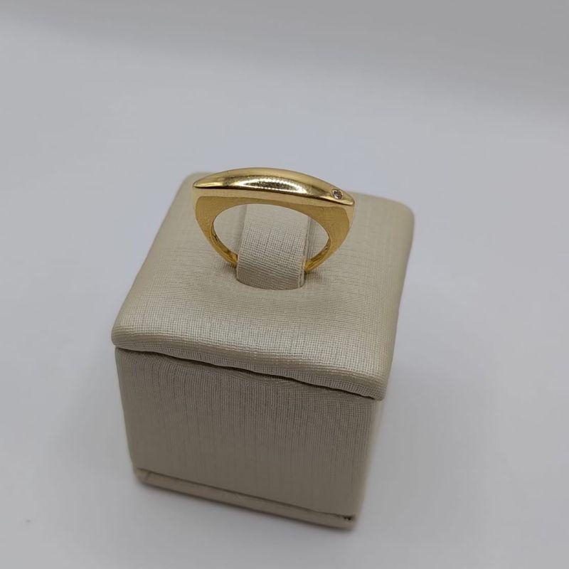 anel quadrado com zirconia