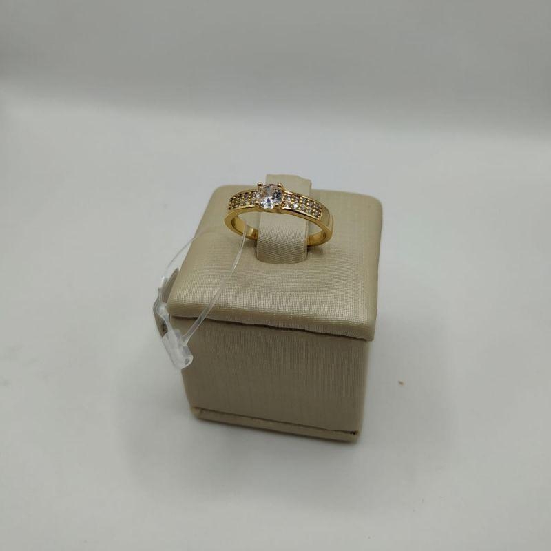 Anel zirconia pedra