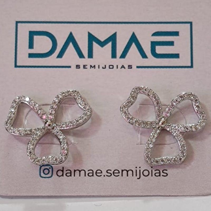 Brinco - Flor com Zirconia