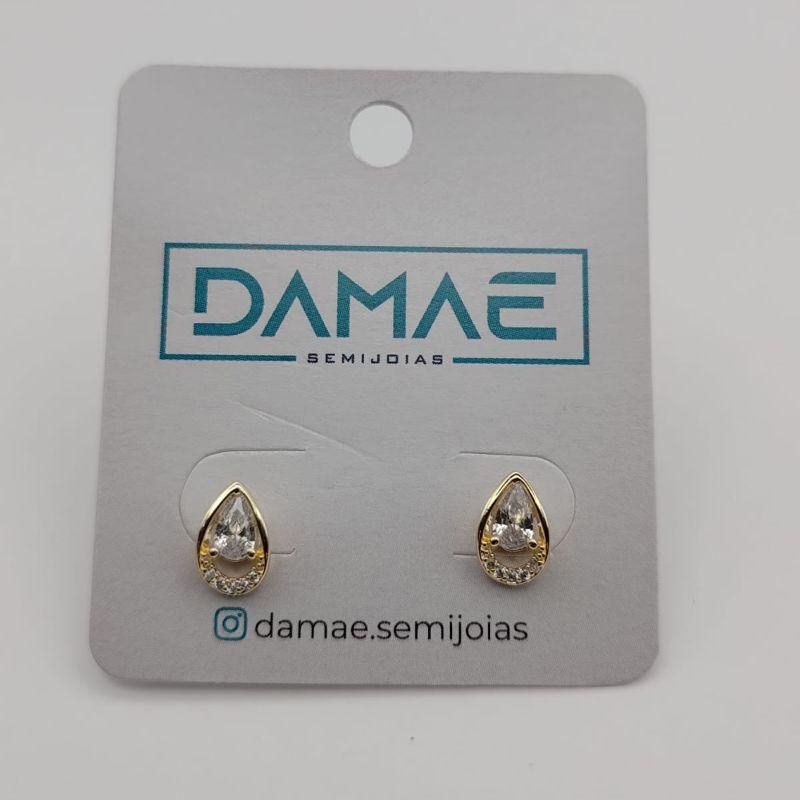 Brinco gota zirconia