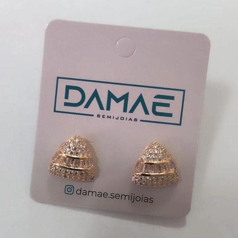 Brinco triangulo zirconia