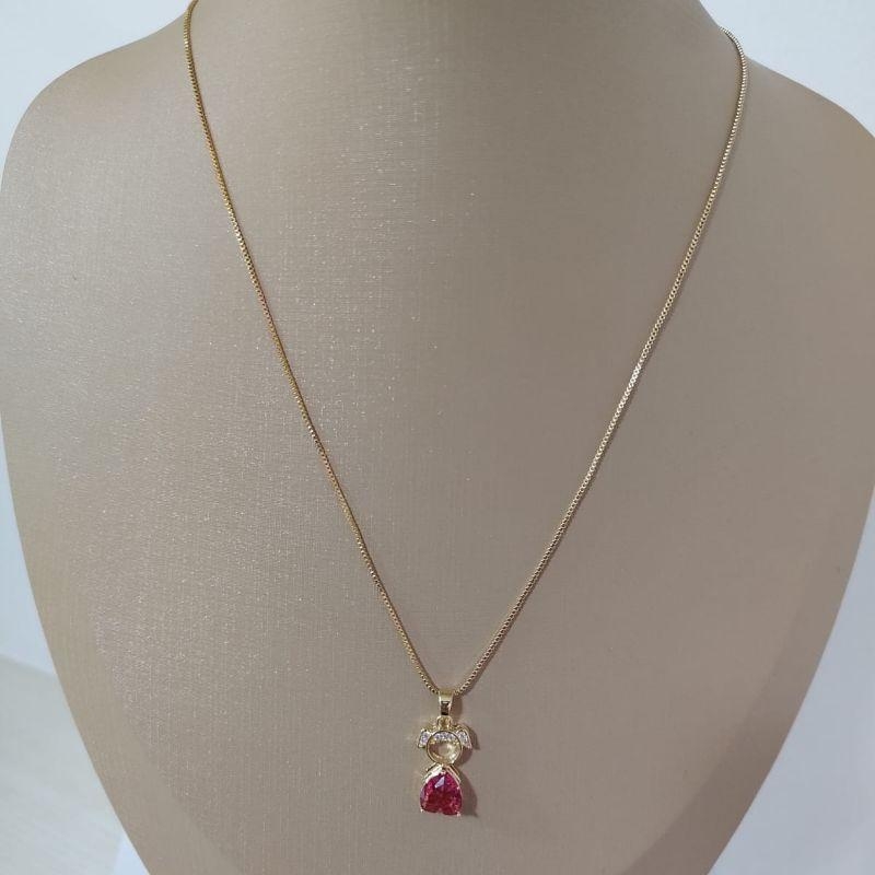 Colar - Menina Rosa - Ouro