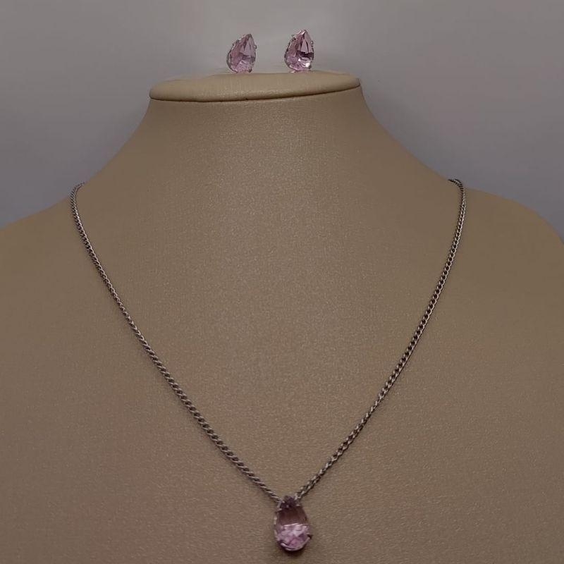 conjunto cristal rosê