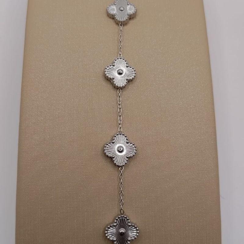 Pulseira 5 trevos aço
