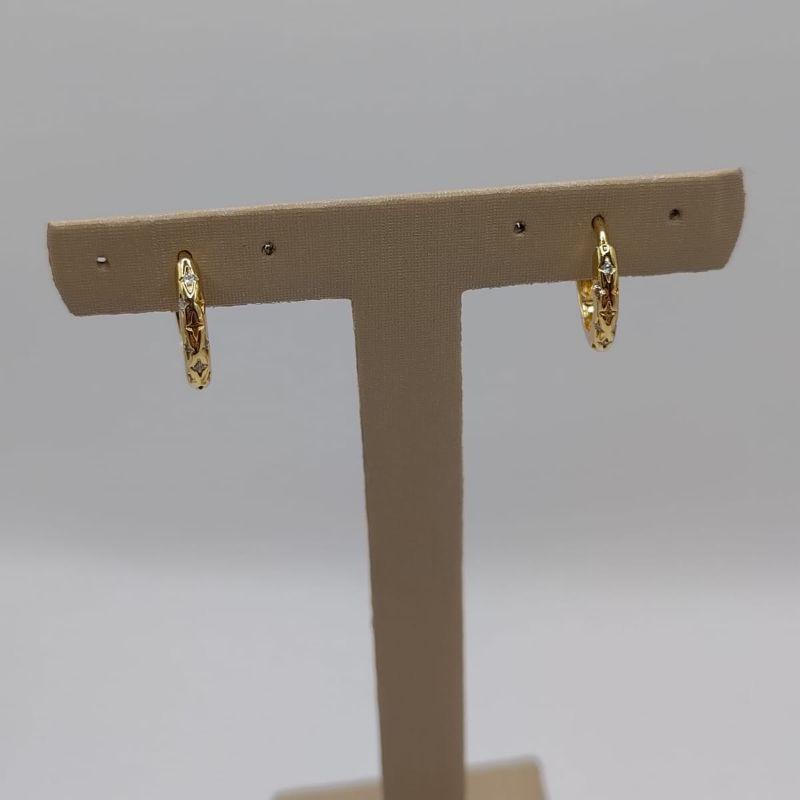 brinco argolinha ponta zirconia