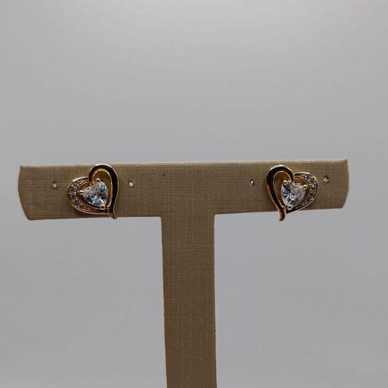 Brinco - Coração Pedra Zirconia