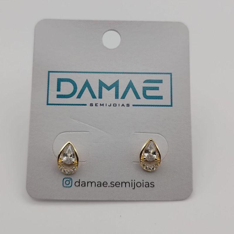 Brinco gota zirconia