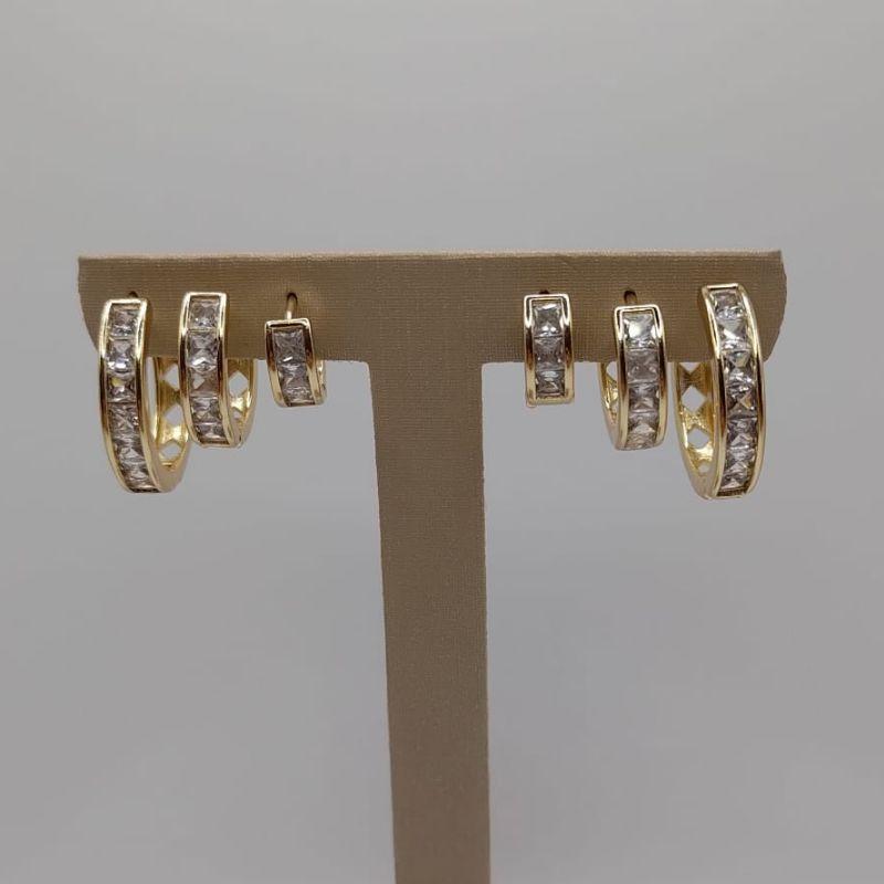 brinco zirconia argola