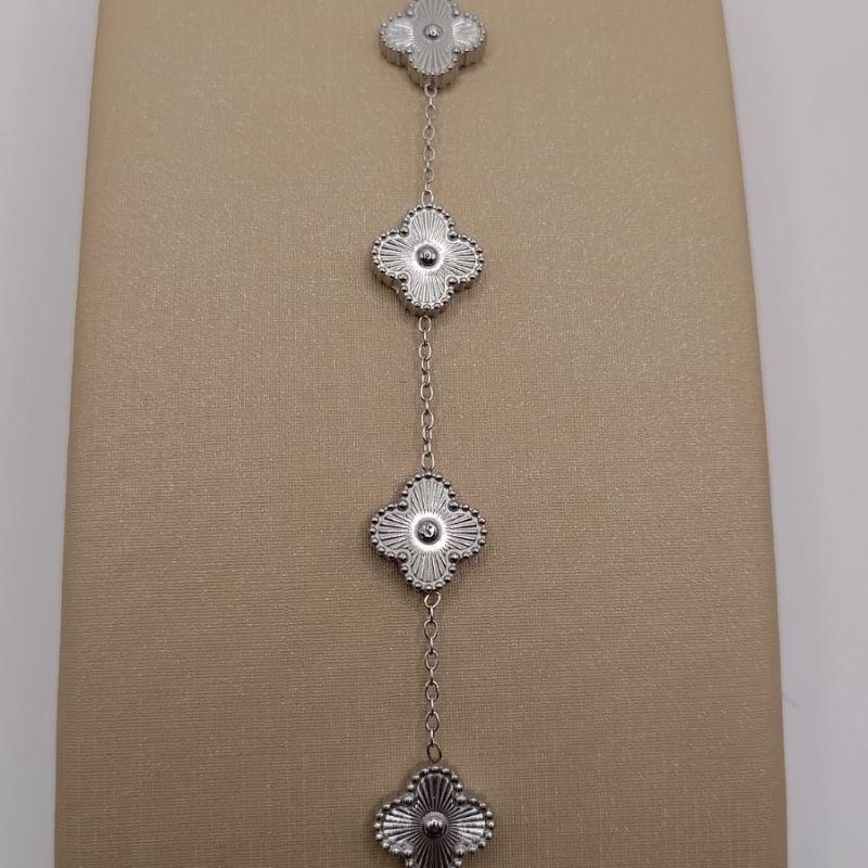 Pulseira 5 trevos aço