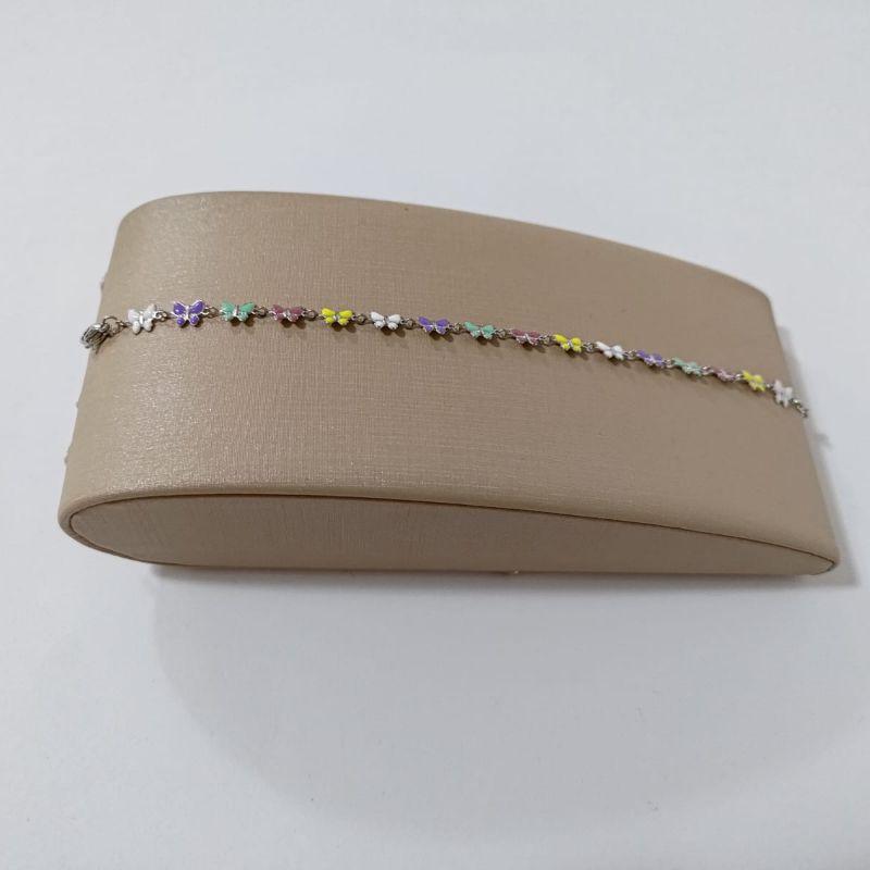Pulseira - Borboletas colorida -  Aço